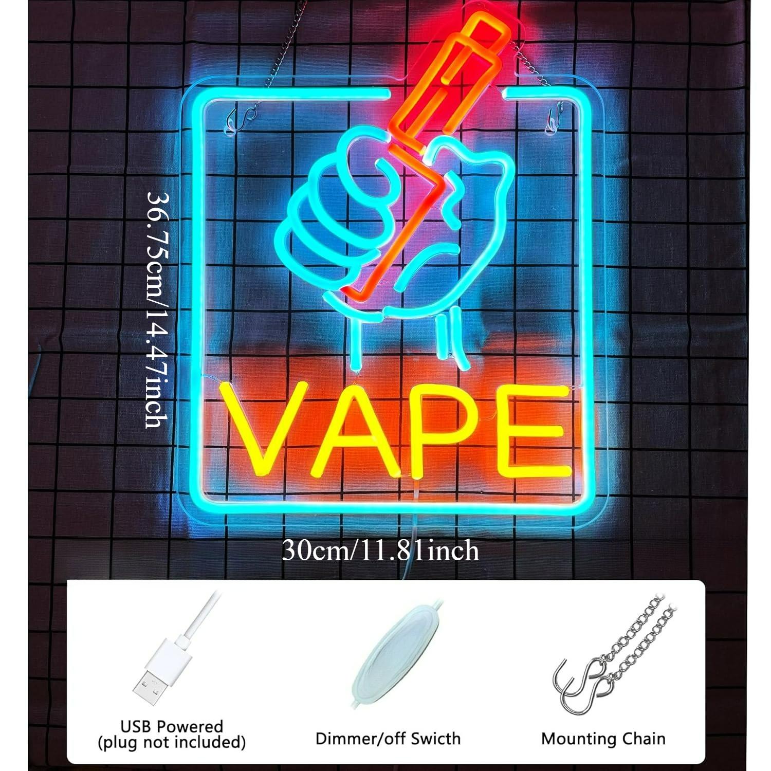VAPE Neon Sign USB Dimmable LE - Vaping Store review and price